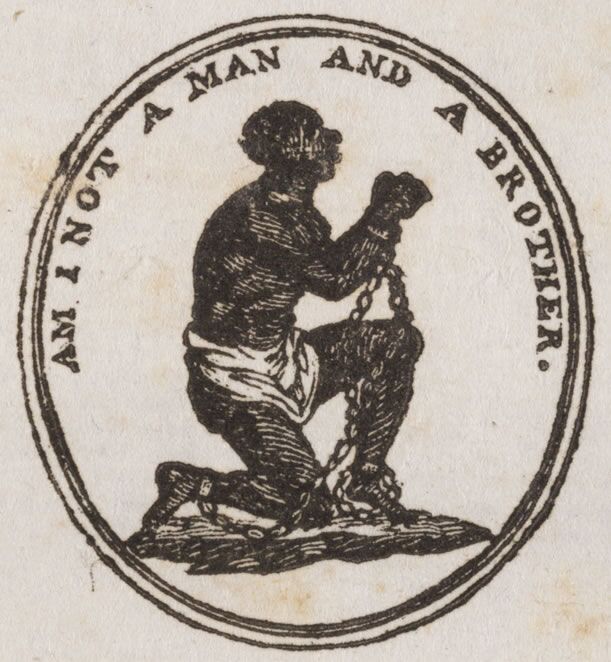 Am_I_not_a_man Image from 1788 of a slave asking "Am I not a man and a brother?"