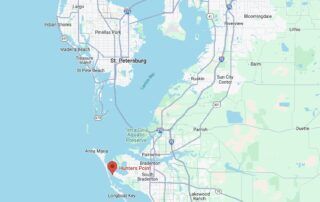 Map showing Hunters Point in relation to Tampa, FL