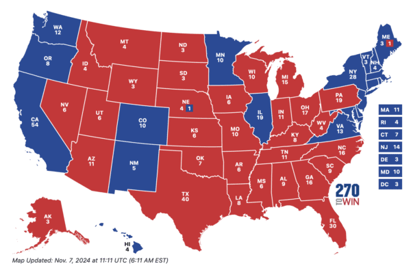 Electoral College map 2024