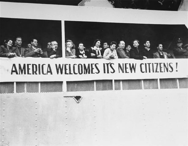 The nation welcomes displaced people after WWII.