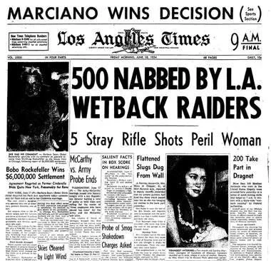 operation-wetback Newspaper headline for "Wetback Raiders"