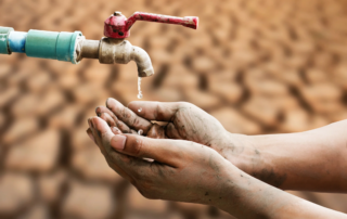 Water drips from a desert faucet