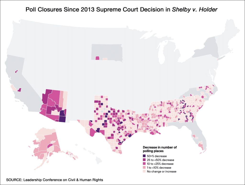 Map of poll closures