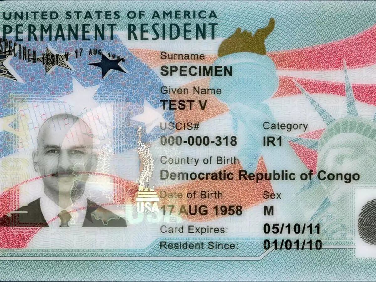 Sample green card