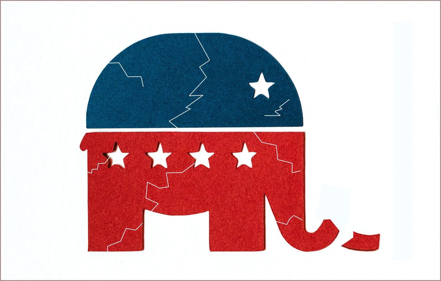 GOP-elephant Cracks appear in Republican logo