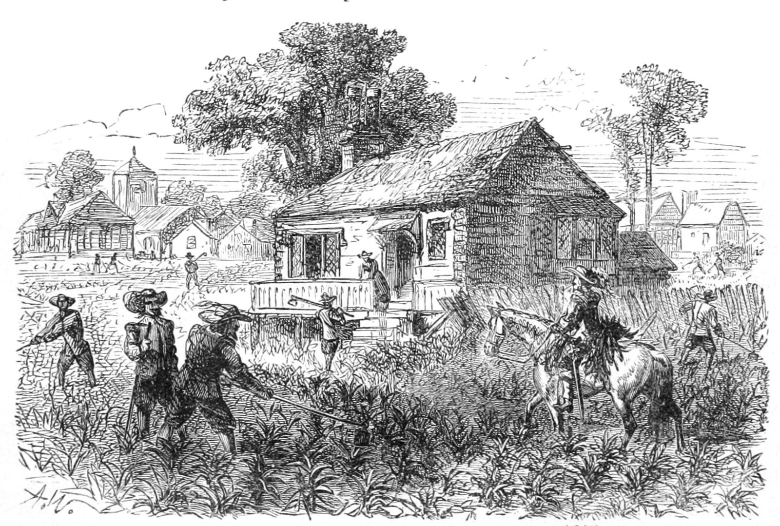 Cultivation_of_tobacco Illustration of workers in a field