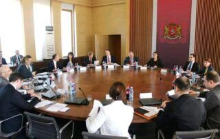 Danielle Reif during a strategic partnership meeting between the US and Georgia.