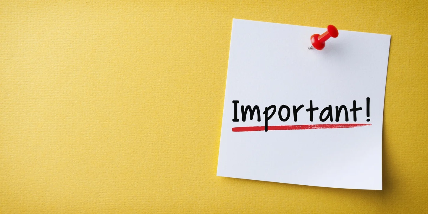 White Sticky Note With Important And Red Push Pin On Yellow Background What are our national priorities?