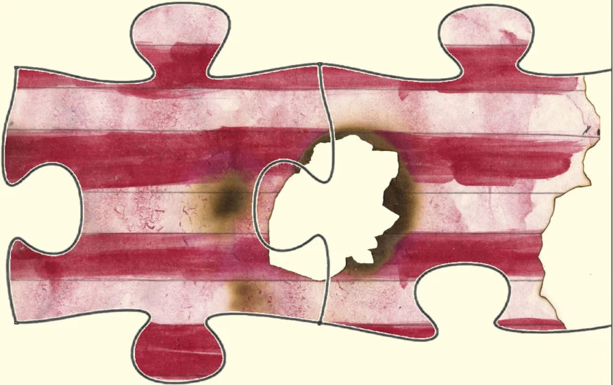 Image of damaged American flag