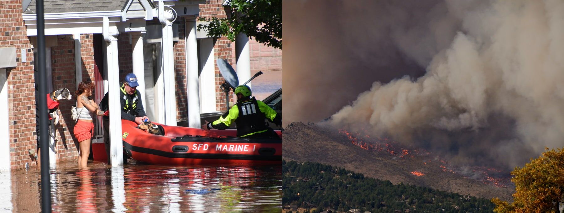 Images of climate change impacts: flooding and wildfires