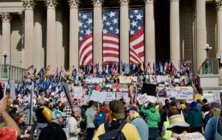 Protesters at a No Kings rally in Washington, DC