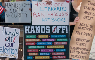 Hands Off! signs