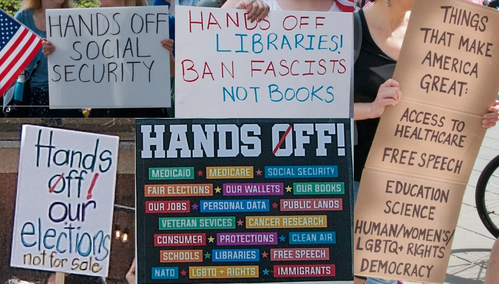 Hands Off! signs