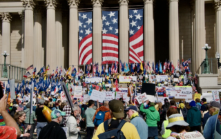 Protesters at a No Kings rally in Washington, DC