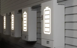 Close-up View Of Battery Storage System On Building Facade